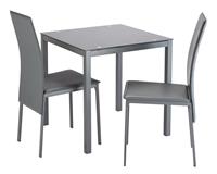Argos Home Lido Glass Dining Table & 2 Grey Chairs