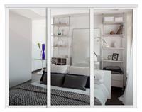 Spacepro Shaker White Frame Mirror Sliding Door Kit W2136mm