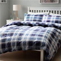 Argos Home Check Blue & White Bedding Set - Kingsize