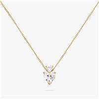 Revere 9ct Gold Plated Silver Double Heart Pendant Necklace