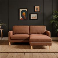 Argos Home Luna Fabric Corner Chaise Sofa - Rust