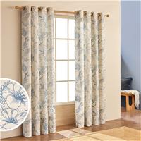 Habitat Botanical Print Eyelet Curtains - Blue - 229x137cm