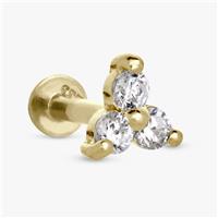 Revere Gold Plated Silver Cubic Zirconia Flatback Earring