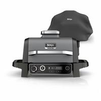 Ninja Woodfire Electric BBQ Grill & Smoker with Cover - Grey