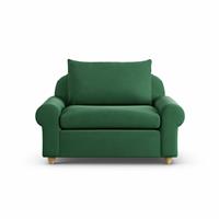 Habitat Whitby Fabric Cuddle Chair - Green - Ash Leg