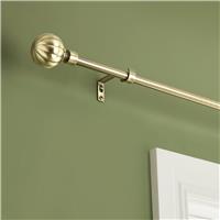 Argos Home Extendable Metal Twirling Ball Brass Curtain Pole - 120 - 210cm