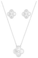Lipsy Silver Plated Floral Clover Pendant and Earring Set