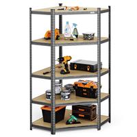 VonHaus 5 Tier Steel Corner Racking Shelving Unit