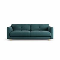 Habitat Emely Fabric 3 Seater Sofa - Teal - Ash Leg