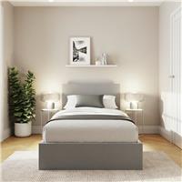 GFW End Lift Single Velvet Ottoman Bed With Mattress - Grey