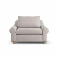 Habitat Whitby Fabric Cuddle Chair - Natural - Ash Leg