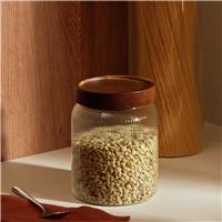 Habitat 1 Litre Ribbed Glass Storage Jar