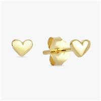 Revere Gold Plated Silver Plain Dainty Heart Stud Earrings