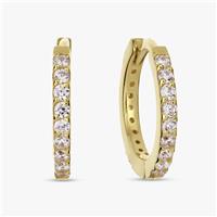 Revere Gold Plated Sterling Silver Pave Set Hoop Earrings
