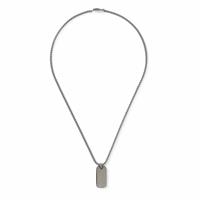 Uncommon Souls Silver Tone Dog Tag Pendant Necklace