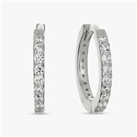 Revere Sterling Silver Pave Set Huggies Earrings