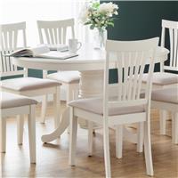 Julian Bowen Stanmore Ext 6 Seater Oval Dining Table -Ivory