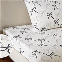 Argos Home Mono Bow White Fitted Sheet - Double