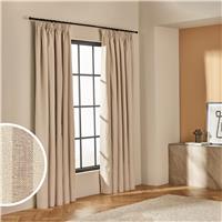 Habitat Blackout Stripe Pencil Pleat Curtains - Latte - 229x229cm