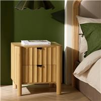 Habitat Heena 2 Drawer Bedside Table - Natural Wood