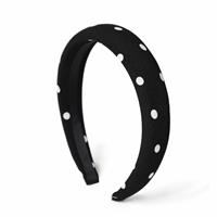 Freedom White Polka Dot Black Headband