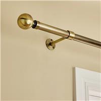Argos Home Metal Antique Brass Bay Curtain Pole - 400cm