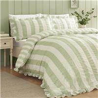 Catherine Lansfield Seersucker Green Bedding Set - Double