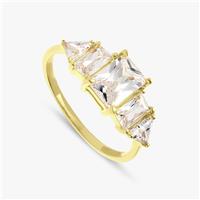 Revere Gold Plated Silver Radiant Trillion Ring - Large