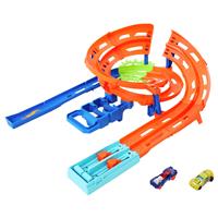 Hot Wheels Whip Around Raceway, 2 Toy Cars in 1:64 Scale, Storage
