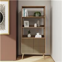 GFW Louvered 2 Door Bookcase - Oak Effect