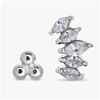 Revere Surgical Steel Flatback Stud Earrings - Set of 2