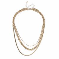 Freedom Gold-tone Chunky Paperlink Layered Chain