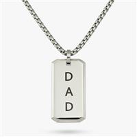 Revere Men's Stainless Steel Rectangular DAD Dog Tag Pendant