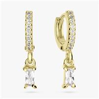 Revere Gold Plated Sterling Silver Drop Huggies Earrings