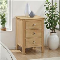Julian Bowen Cotswold 3 Drawer Bedside Table - Light Oak