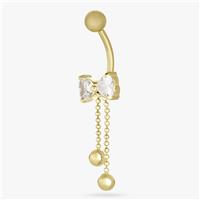 Revere Gold Coloured Surgical Steel Bow Belly Bar