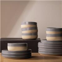 Elle Home Earthy 18 Piece Ceramic Dinner Set - Grey
