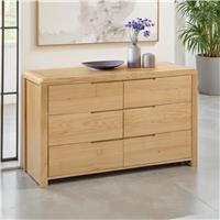 Julian Bowen Curve 6 Drawer Chest - Light Oak
