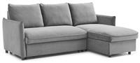 Kyoto Ruben Velvet Corner Sofa Bed - Grey