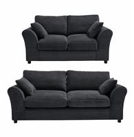 Argos Home Harry Fabric 2 Seater & 3 Seater Sofa - Charcoal