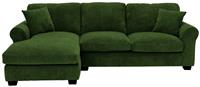 Args Home Taylor Fabric Left Hand Chaise Corner Sofa - Green