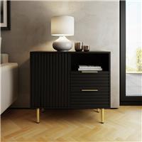 GFW Nervata 1 Door 2 Drawer Sideboard - Black