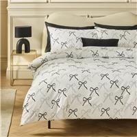 Argos Home Bows Print White Bedding Set - Double