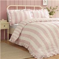 Catherine Lansfield Seersucker Pink Bedding Set - Double