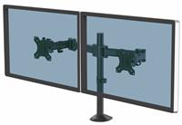 Fellowes Reflex Dual Monitor Arm for Up to 27 Inch Monitors - Black