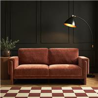 Habitat Zed Velvet 3 Seater Sofa - Rust