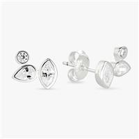 Revere Sterling Silver Marquise Cubic Zirconia Stud Earrings