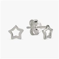 Revere Sterling Silver Open Star Stud Earrings