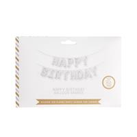 Mad Party Silver Happy Birthday Foil Balloon Banner