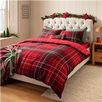 Argos Home Brushed Cotton Red Check Bedding Set - King size